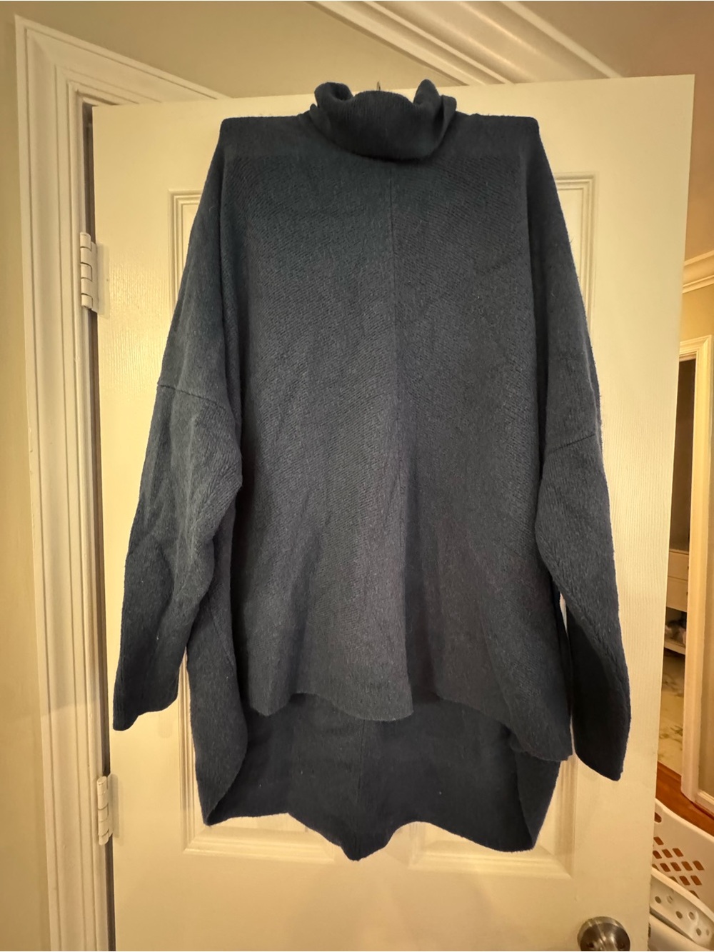 Universal Standard Classic Women's Turtleneck Sweater in Deep Blue